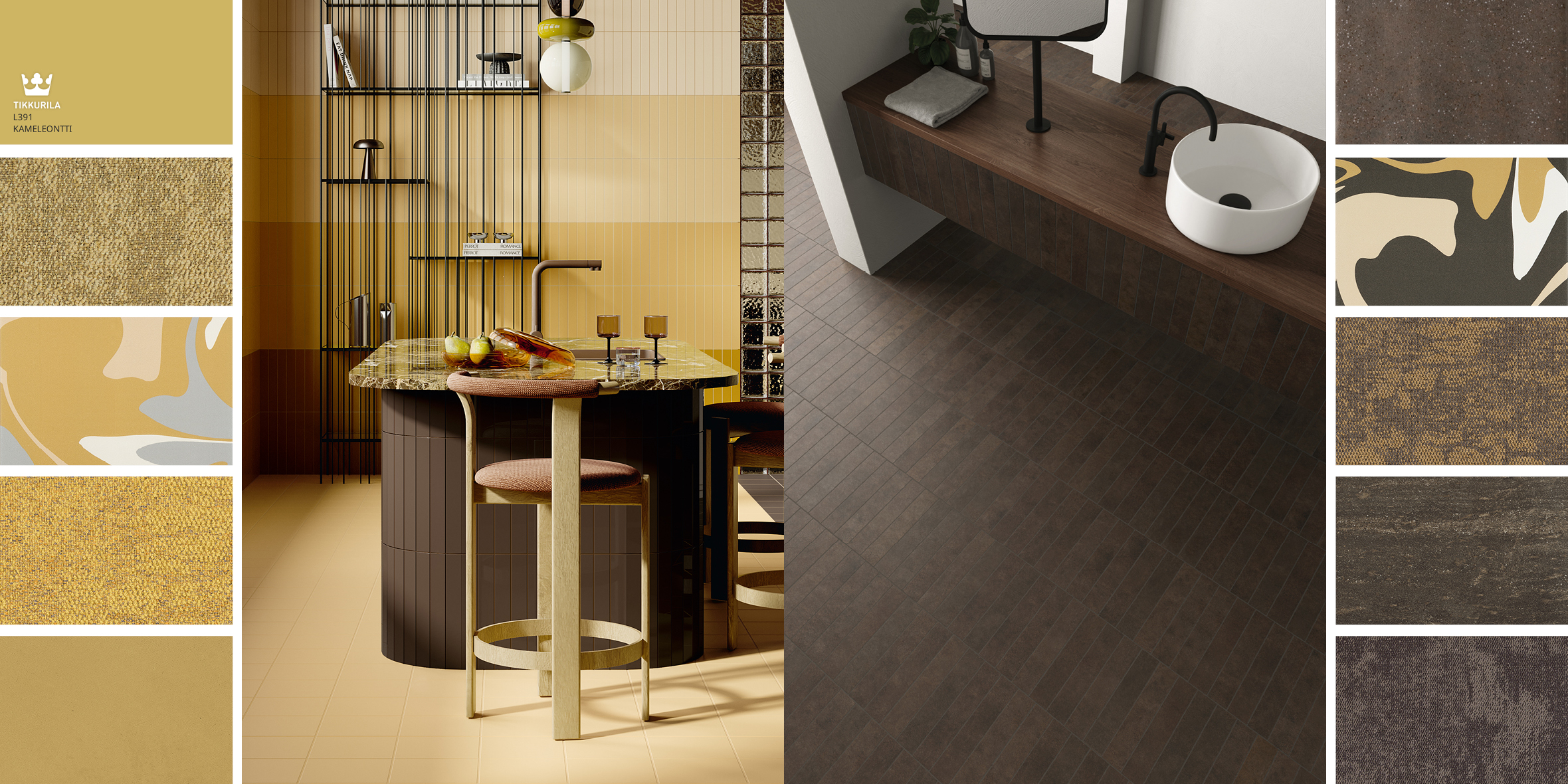 Kollaasi 4: sinappi ja ruskea