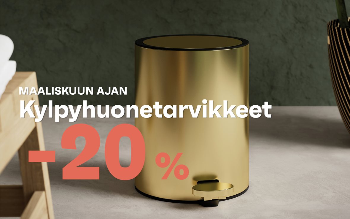 Kampanja 03-2026: kylpyhuonetarvikkeet -20 %