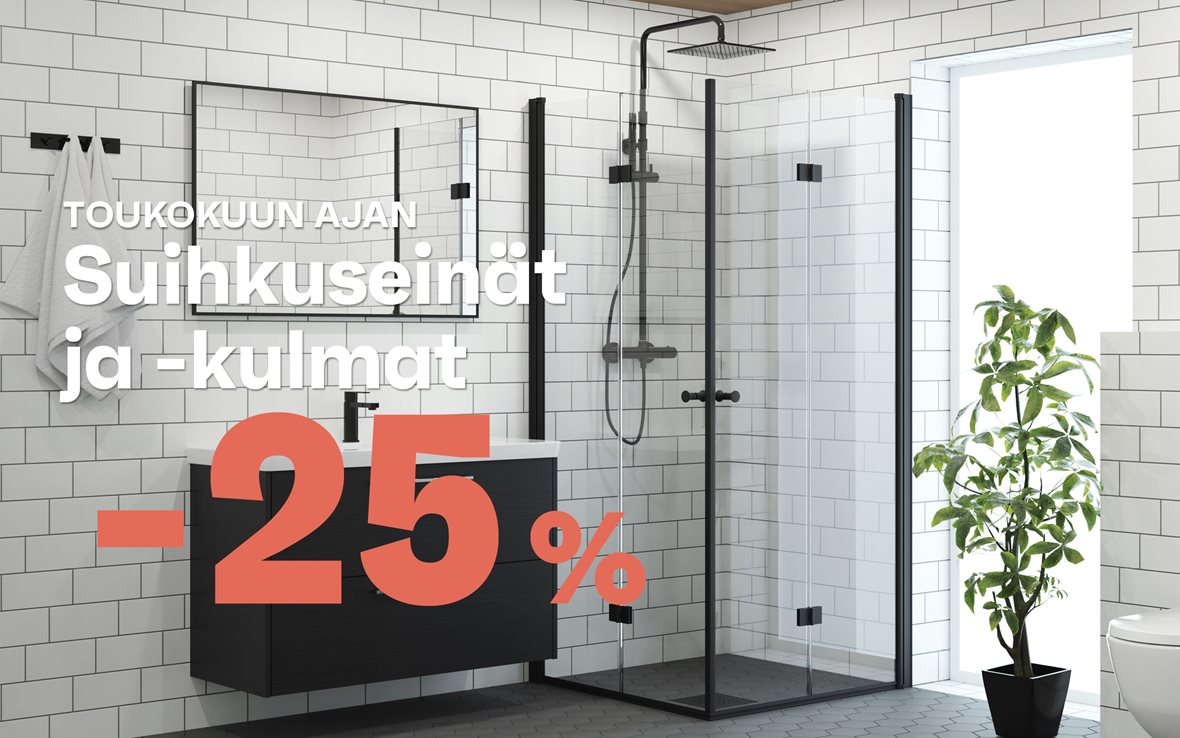 Kampanja 05-2026: Suihkuseinät ja -kulmat -25 %
