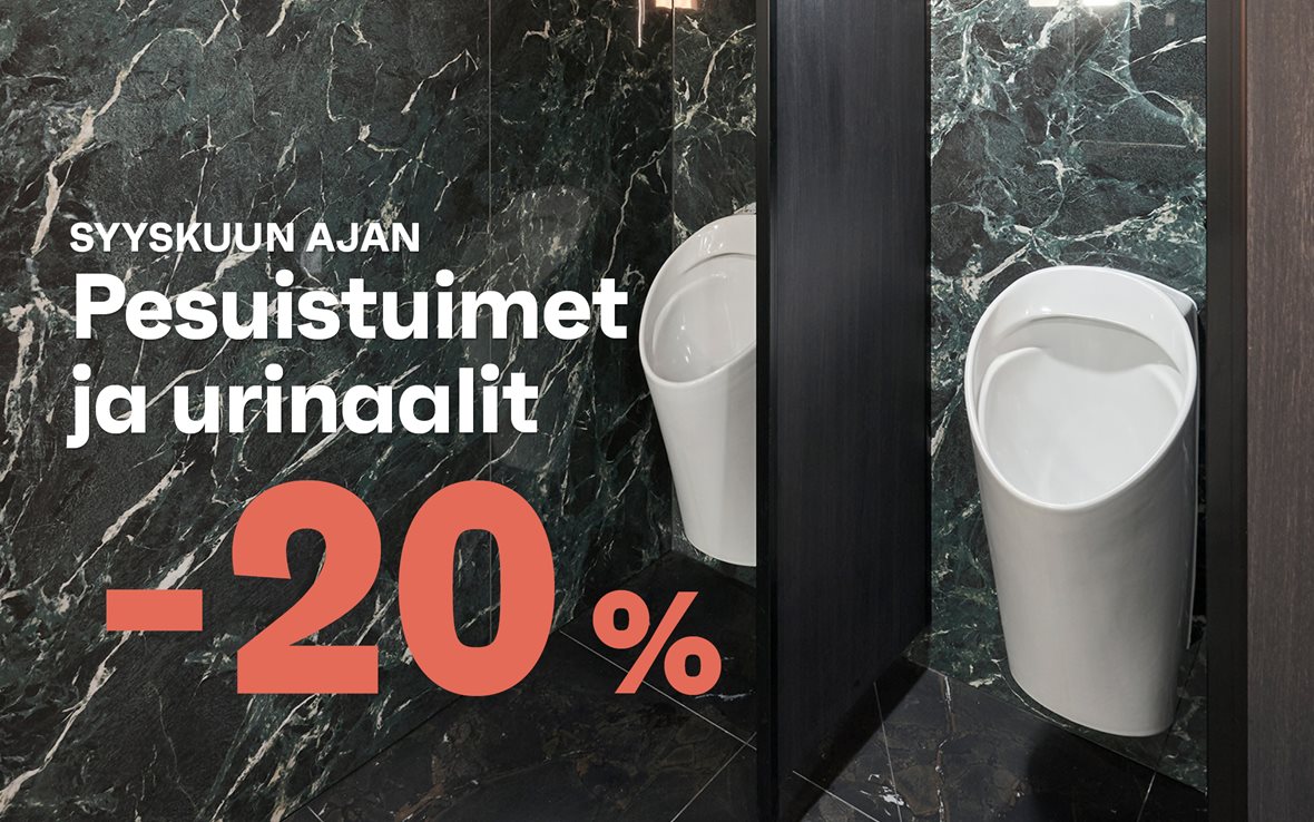 Sesonki 09-2026: pesuistuimet ja urinaalit -20 %