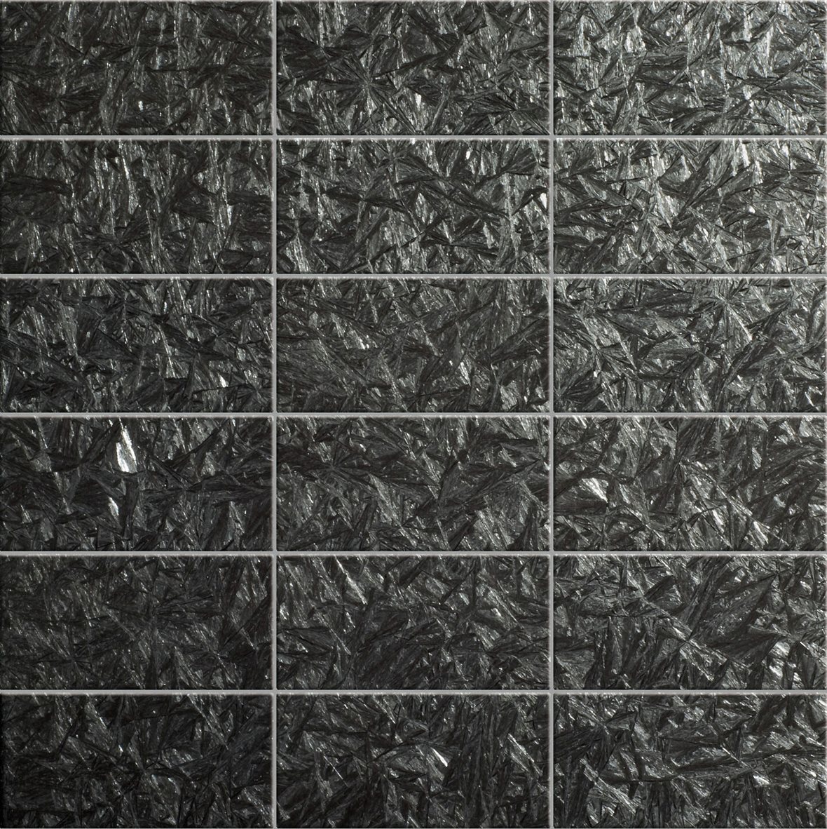 LPC Metallica lasitettu klinkkeri mosaiikki seinälaatta lattialaatta ulkolaatta 5X10 2009 Cristalli strukturoitu kiiltävä tumma harmaa metalli