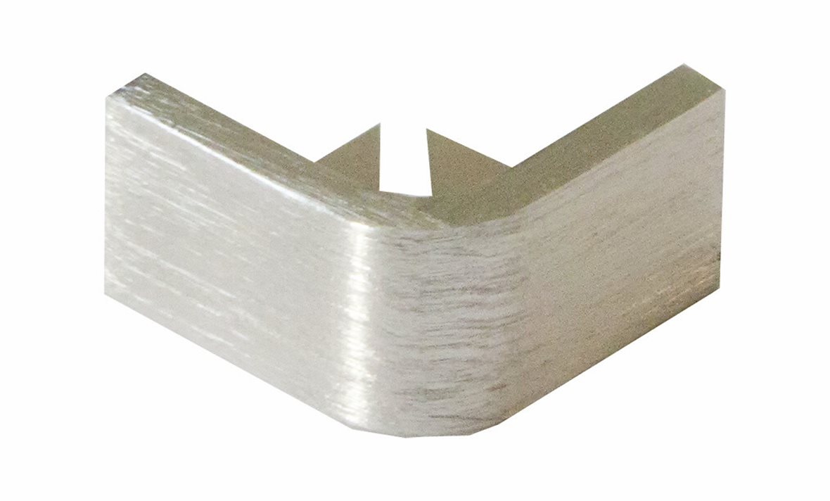 Listatalo laattalista neliökulmapala 12 mm alumiini harjattu hopea 2 kpl ESC122.94