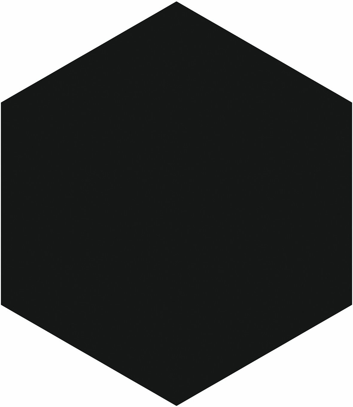 LPC P21 lasittamaton porcelanato seinälaatta lattialaatta ulkolaatta 9,7x11,2 Uni Preto PGH408 tasapintainen matta 6-kulmainen tumma musta yksivärinen