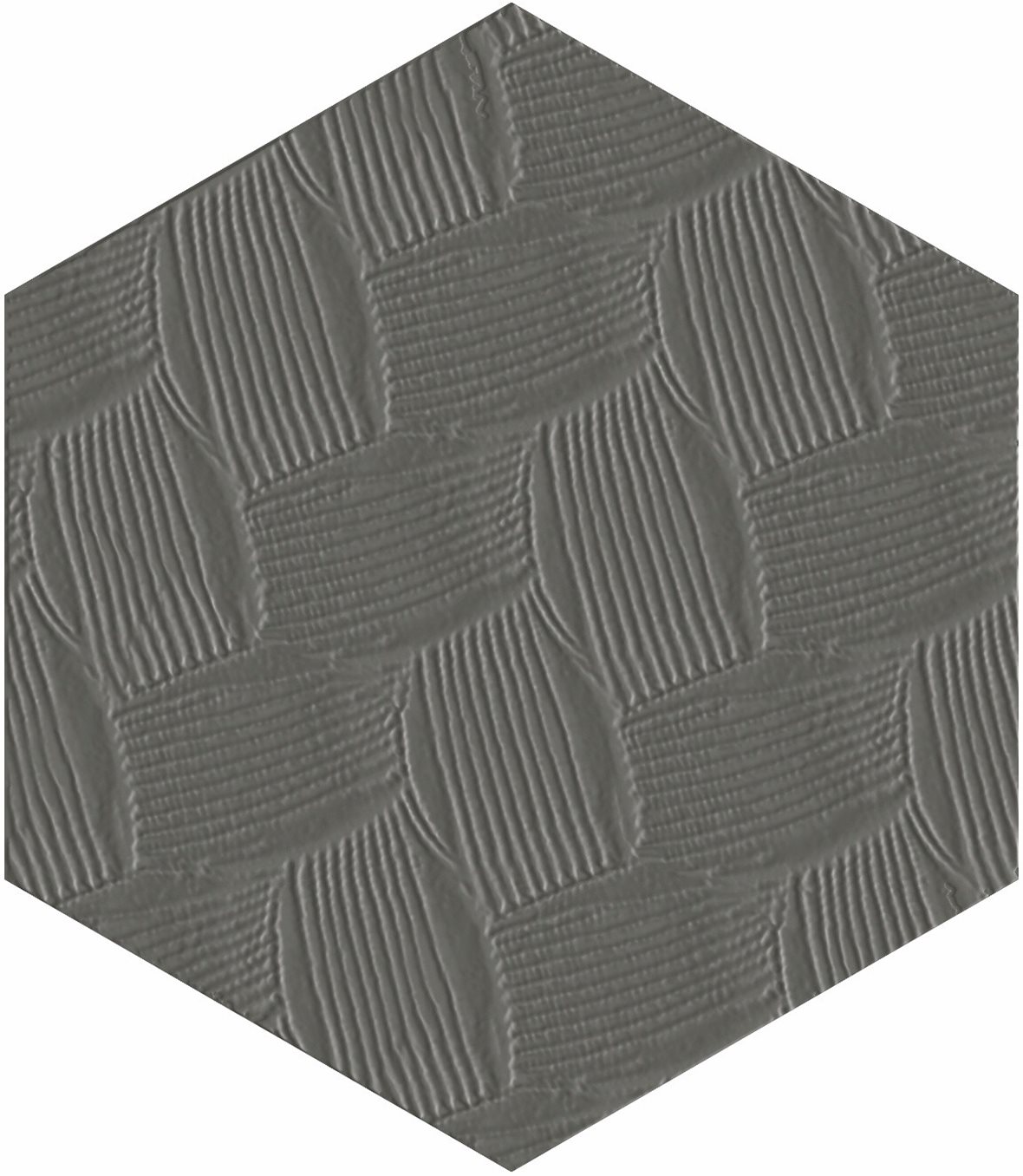 LPC P21 lasittamaton porcelanato seinälaatta lattialaatta ulkolaatta 9,7X11,2 Uni Metal PGHR189 kohokuvioinen matta 6-kulmainen tumma harmaa yksivärin