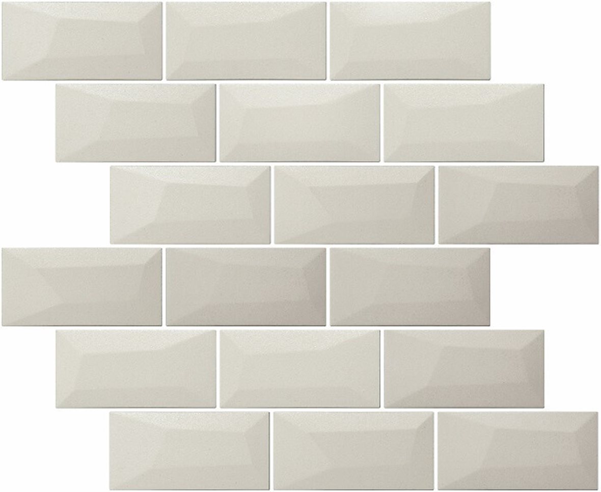 LPC Libra lasitettu klinkkeri mosaiikki seinälaatta 5X10 03M maito kohokuvioinen matta vaalea valkoinen yksivärinen