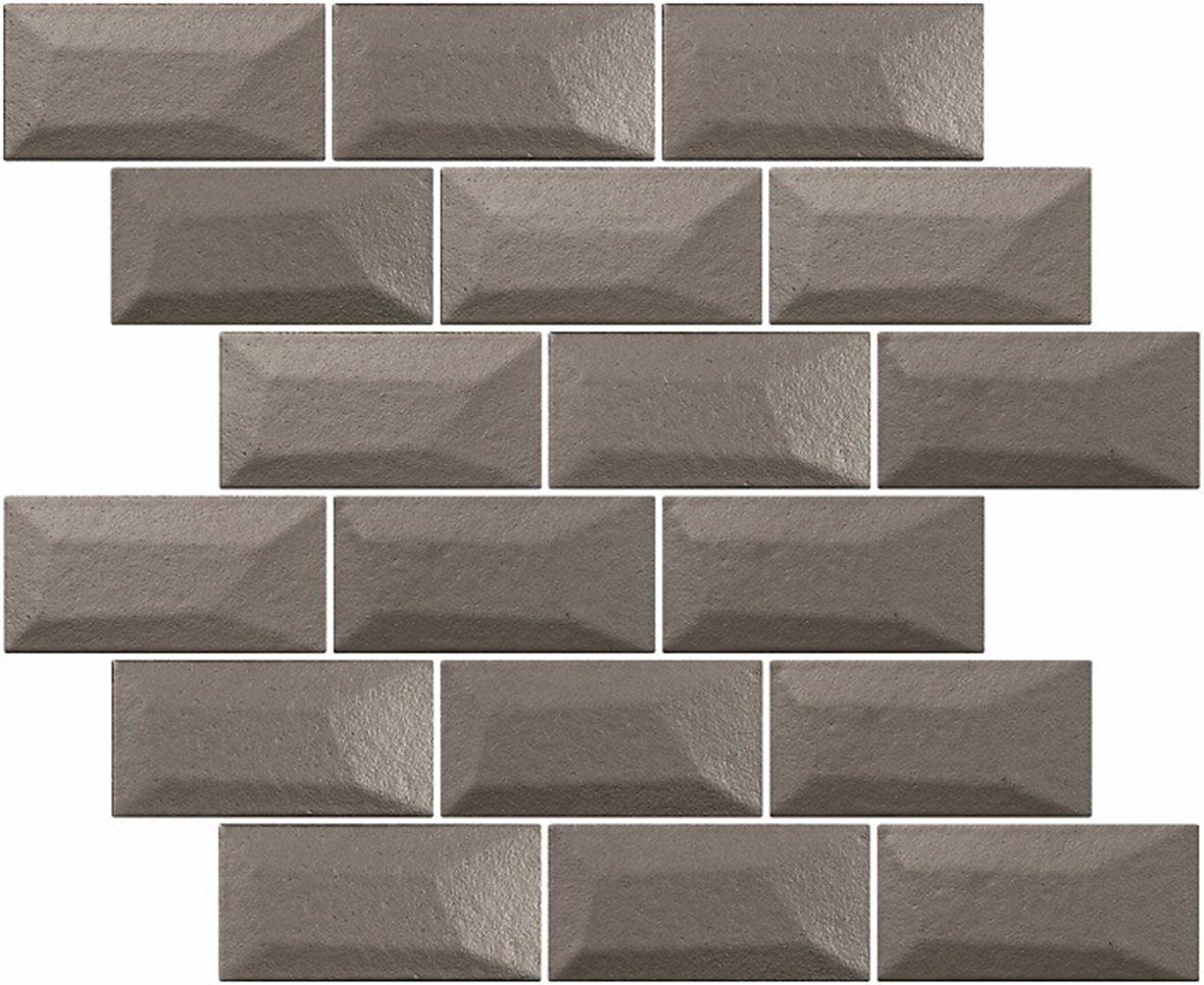 LPC Libra lasitettu klinkkeri mosaiikki seinälaatta 5X10 03S alumiini kohokuvioinen kiiltävä vaalea alumiini kohokuvioinen