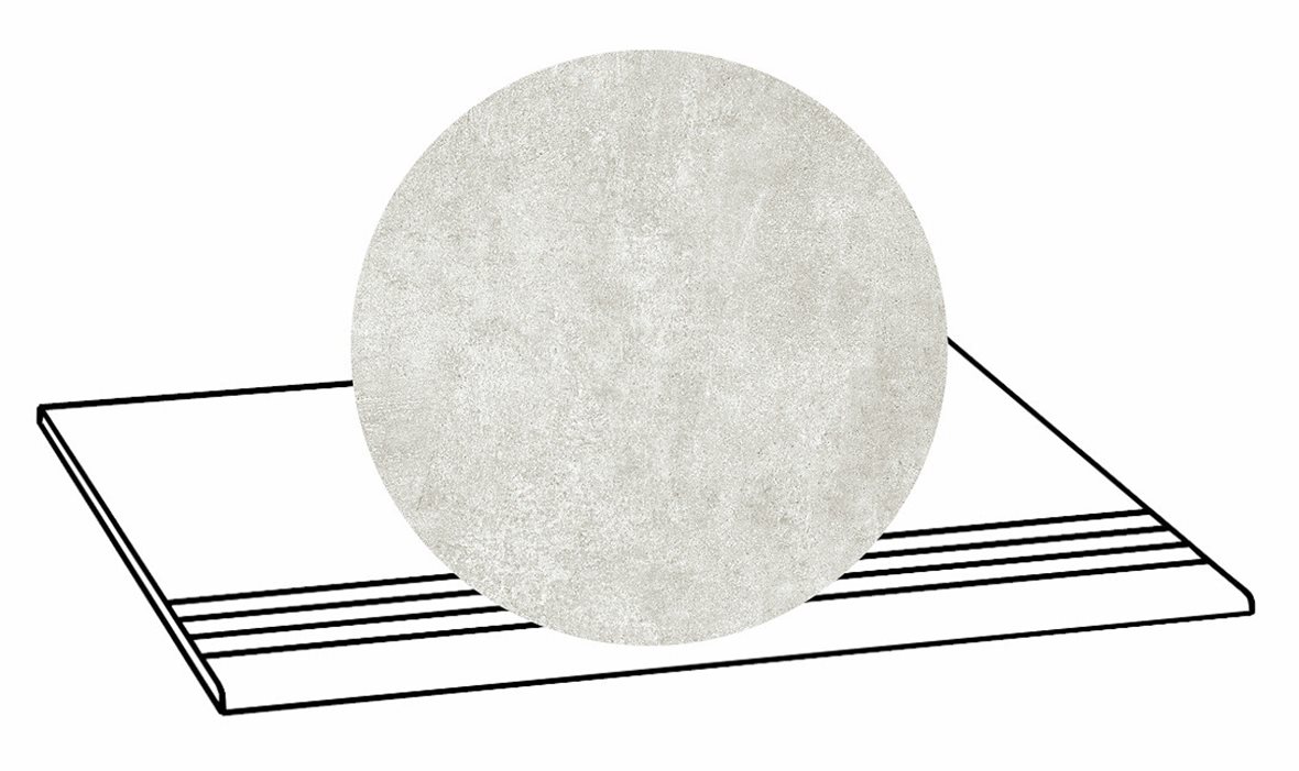 LPC Stage M STG lasittamaton porraslaatta liukuesteuralla 30X60 01 kalkki tasapintainen matta R10 vaalea valkoinen betoni