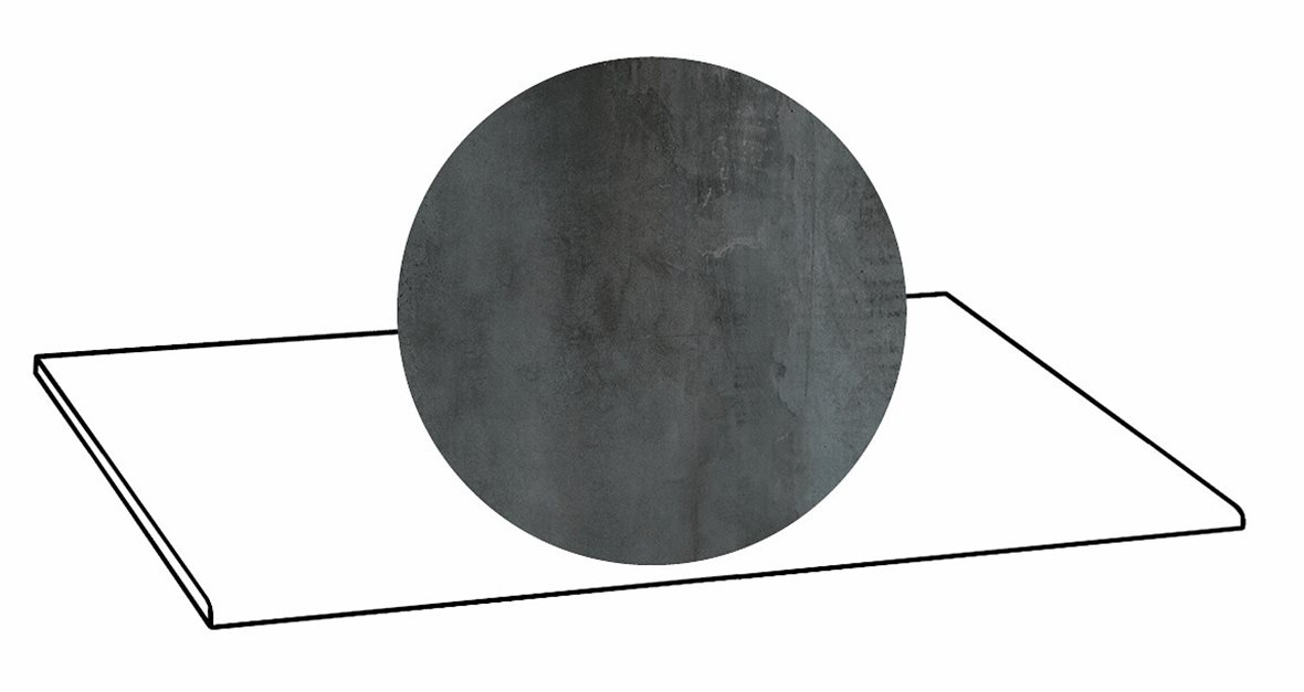 LPC Stage M STG lasittamaton porraslaatta 30X60 10 rauta tasapintainen silotettu matta R09 tumma musta betoni