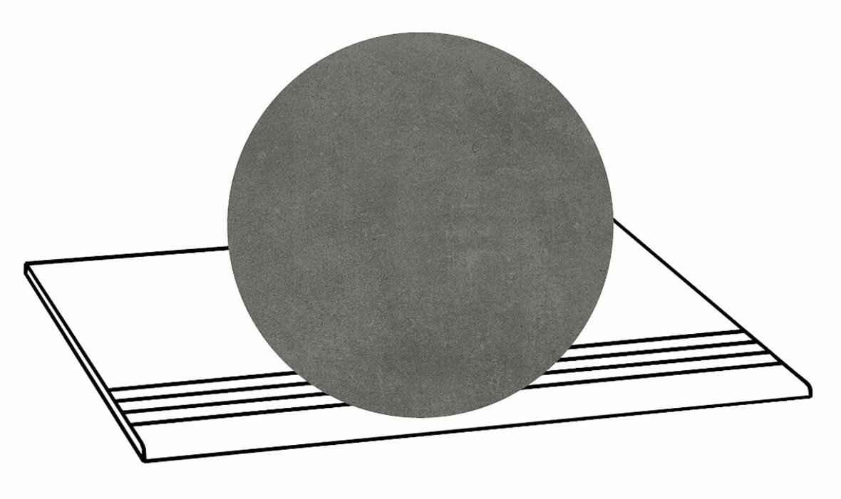 LPC Stage M STG lasittamaton porraslaatta liukuesteuralla 30X60 05 lyijy tasapintainen silotettu matta R09 tumma harmaa betoni