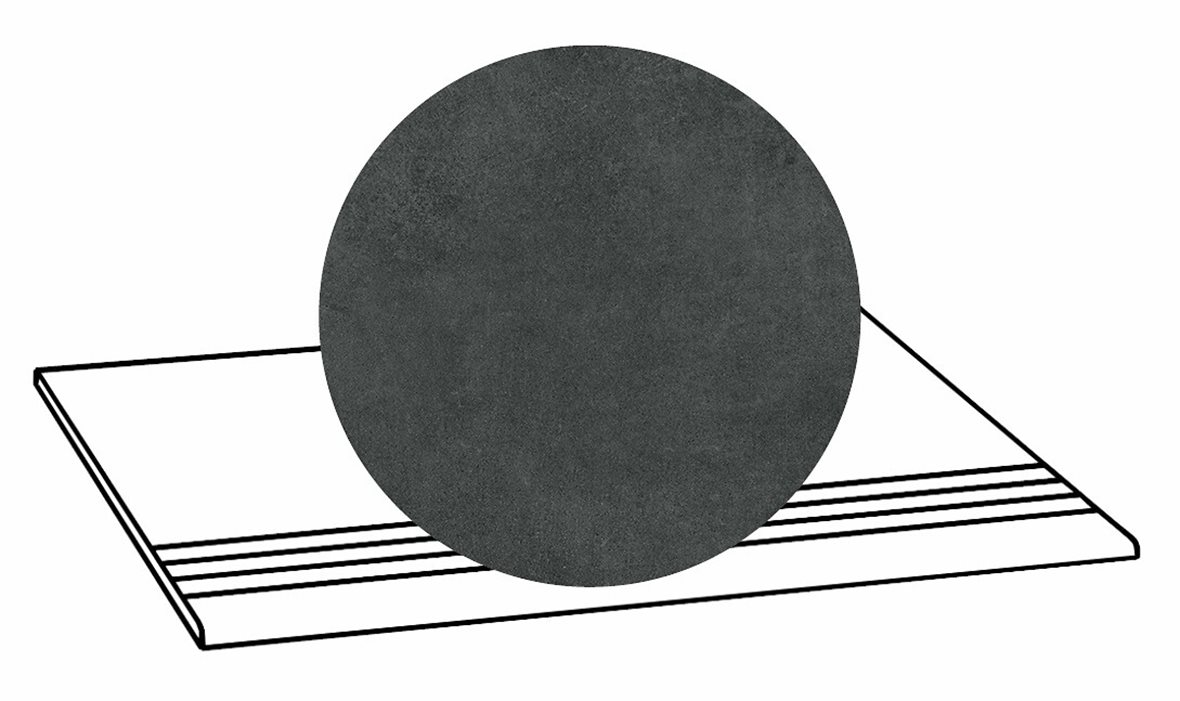 LPC Stage M STG lasittamaton porraslaatta liukuesteuralla 30X60 06 laava tasapintainen silotettu matta R09 tumma musta betoni