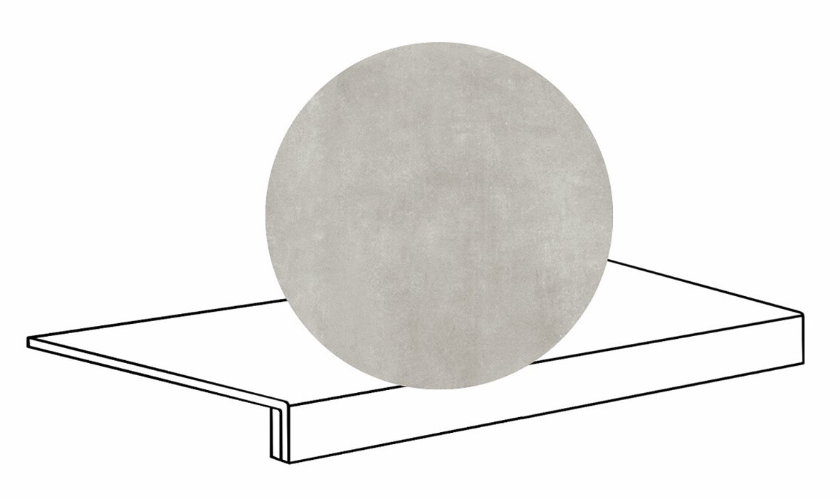 LPC Stage M STG lasittamaton porraslaatta reunalla 33X60 02 tuhka tasapintainen matta R10 keskitumma harmaa betoni