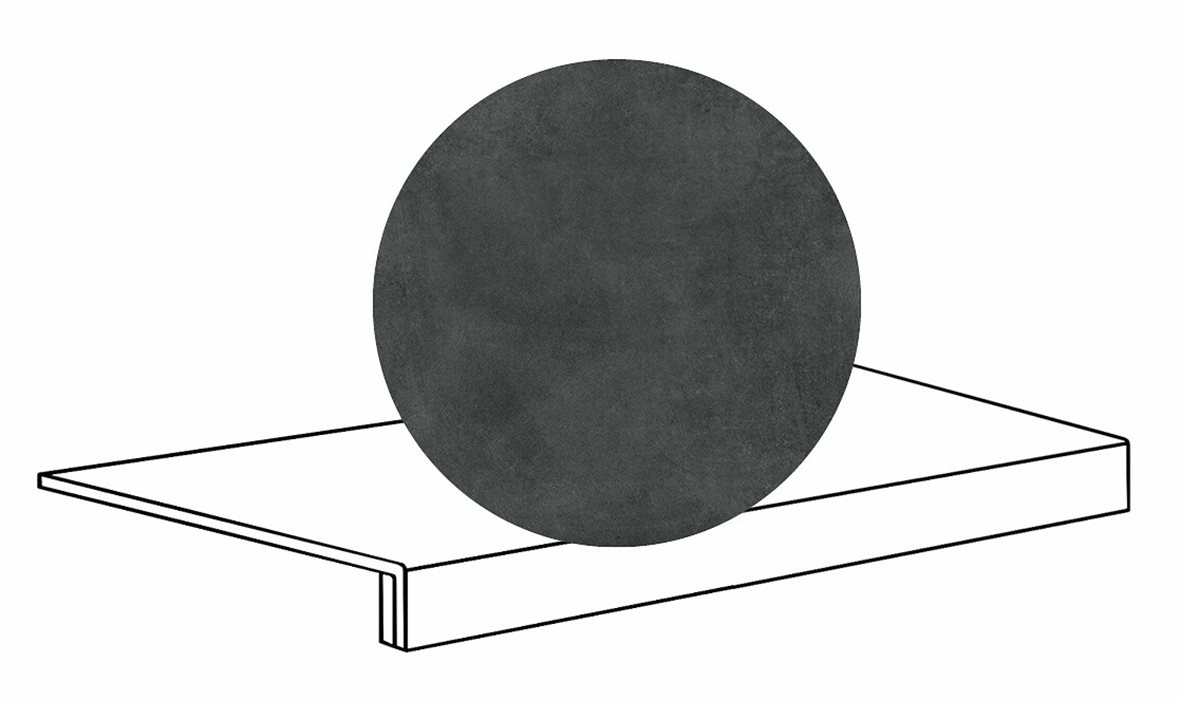 LPC Stage M STG lasittamaton porraslaatta reunalla 33X60 06 laava tasapintainen matta R10 tumma musta betoni