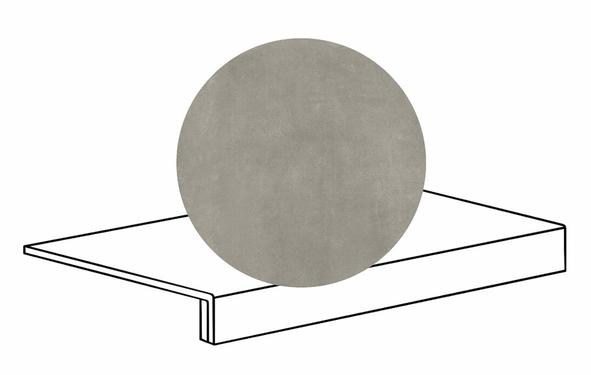 LPC Stage M STG lasittamaton porraslaatta reunalla 33X60 03 betoni tasapintainen silotettu matta keskitumma harmaa betoni