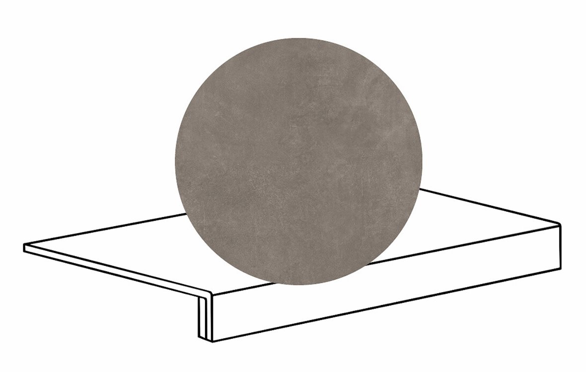 LPC Stage M STG lasittamaton porraslaatta reunalla 33X60 04 grafiitti tasapintainen silotettu matta tumma ruskea betoni
