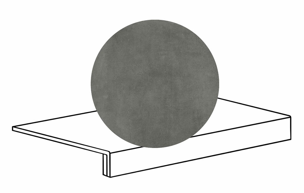 LPC Stage M STG lasittamaton porraslaatta reunalla 33X60 05 lyijy tasapintainen silotettu matta tumma harmaa betoni