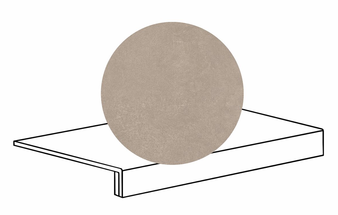 LPC Stage M STG lasittamaton porraslaatta reunalla 33X60 07 hiekka tasapintainen silotettu matta keskitumma beige betoni