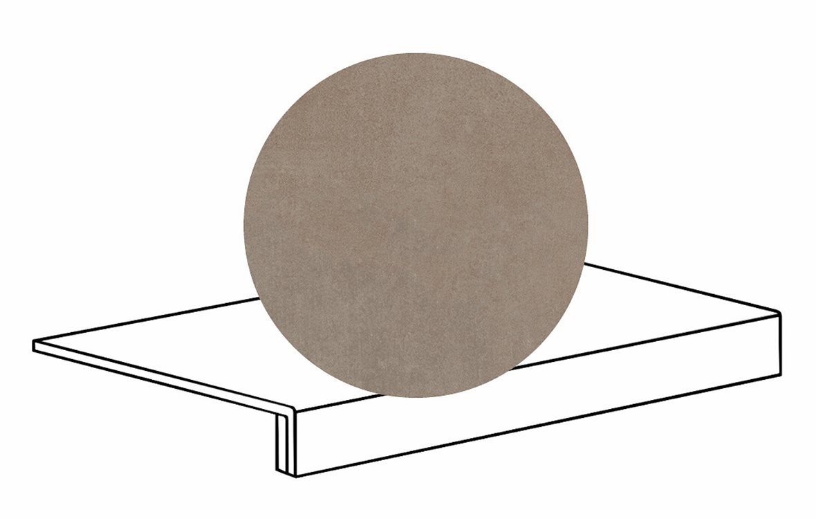 LPC Stage M STG lasittamaton porraslaatta reunalla 33X60 08 savunharmaa tasapintainen silotettu matta keskitumma ruskea betoni