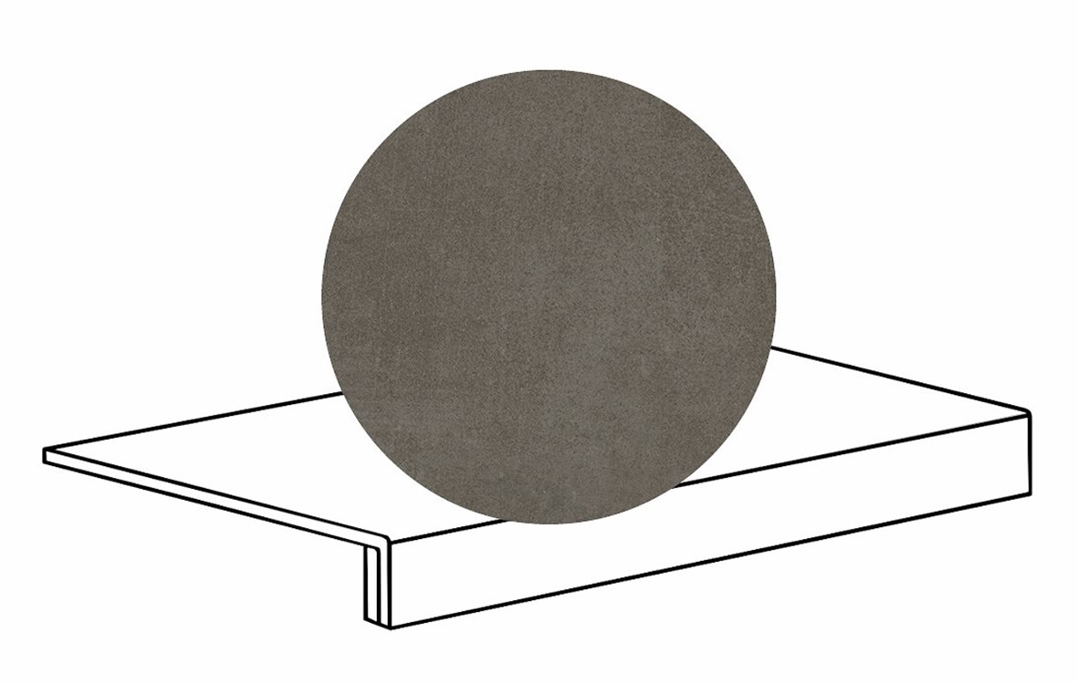 LPC Stage M STG lasittamaton porraslaatta reunalla 33X60 09 kaarna tasapintainen silotettu matta tumma ruskea betoni