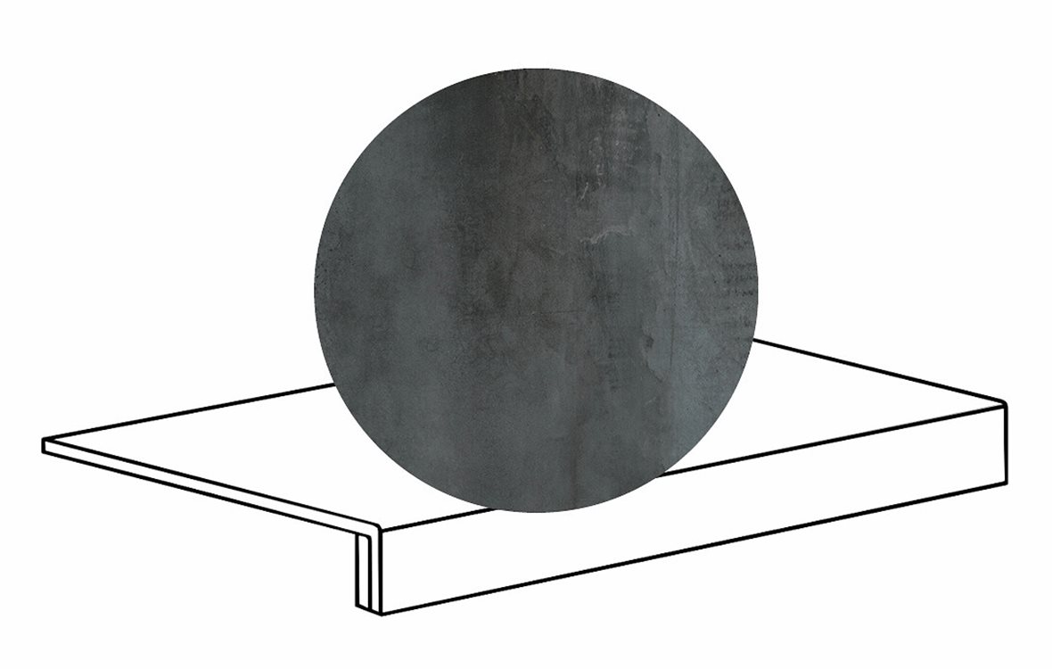 LPC Stage M STG lasittamaton porraslaatta reunalla 33X60 10 rauta tasapintainen silotettu matta tumma musta betoni