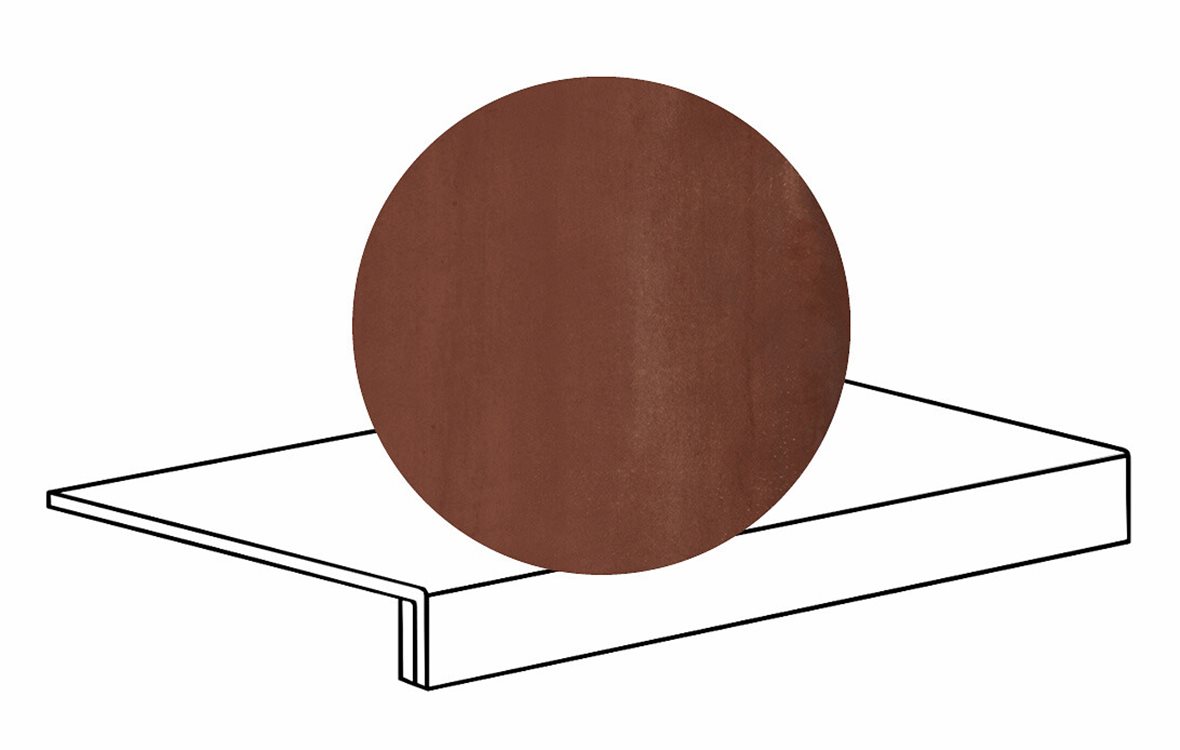 LPC Stage M STG lasittamaton porraslaatta reunalla 33X60 11 kupari tasapintainen silotettu matta tumma oranssi betoni