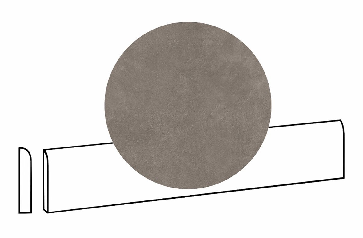LPC Stage M STG lasittamaton jalkalista pyöristetty pitkä sivu 7,2X60 04 grafiitti tasapintainen silotettu matta tumma ruskea betoni