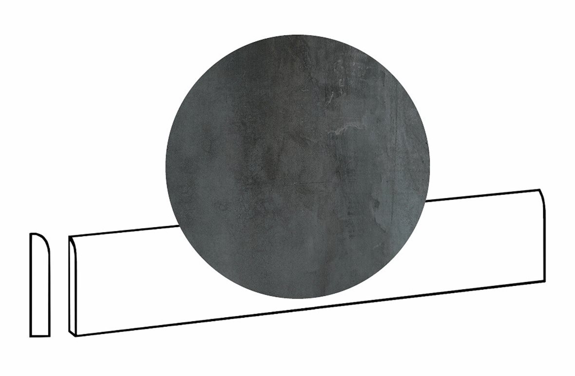 LPC Stage M STG lasittamaton jalkalista 7,2X60 10 rauta tasapintainen silotettu matta tumma musta betoni