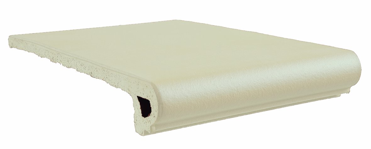 LPC Cotto märkäpuriste lasittamaton porraslaatta reunalla 25x33 Blanco tasapintainen antislip matta vaalea valkoinen tiili