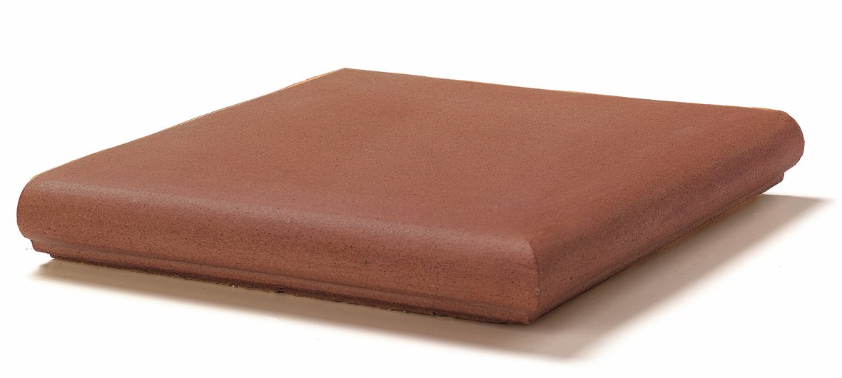 LPC Cotto märkäpuriste lasittamaton porraslaatta reunalla kulmapala 33x33 Rojo tasapintainen antislip matta keskitumma punainen tiili