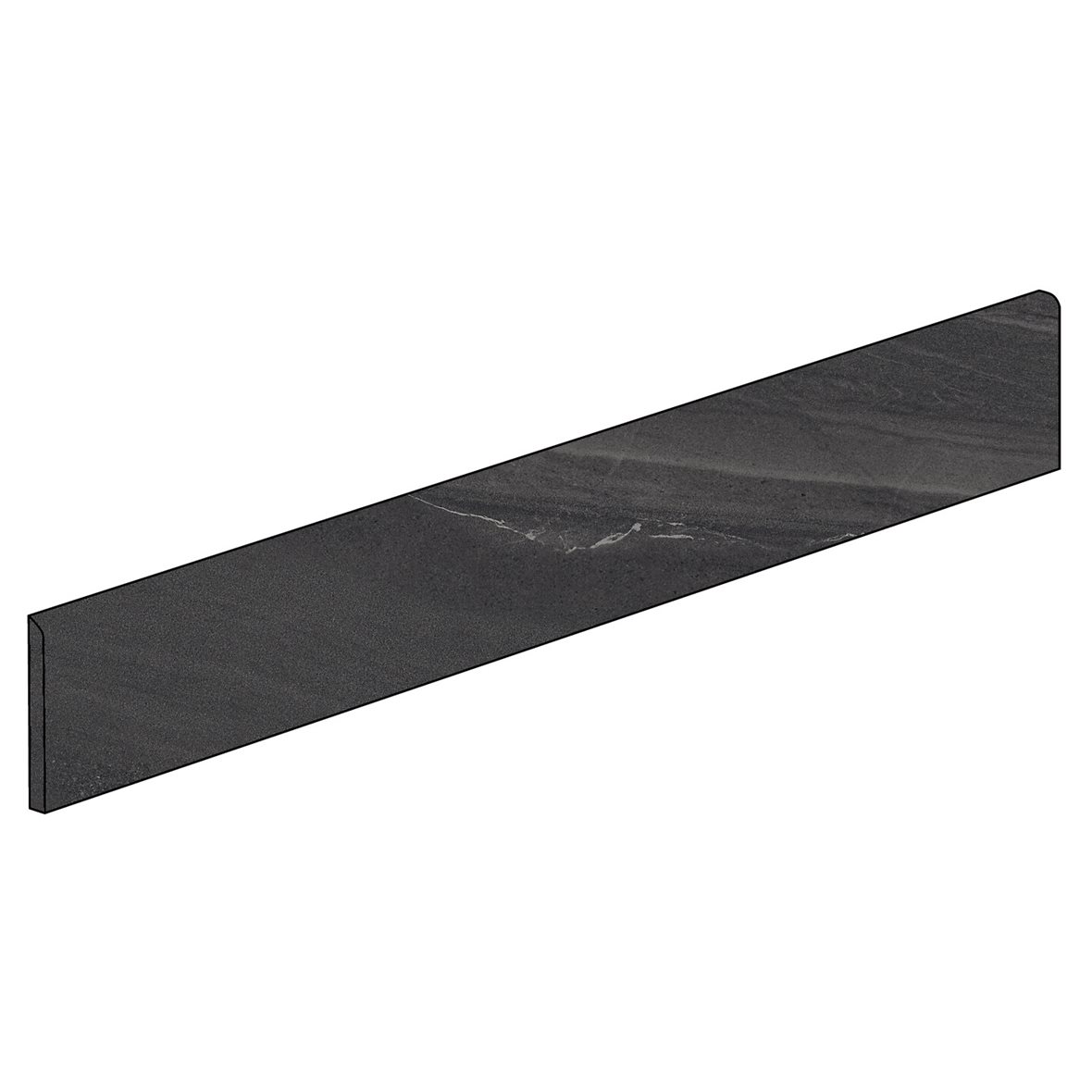 LPC Kap Verde lasittamaton jalkalista 6X150 04 laava tasapintainen matta tumma musta kivi