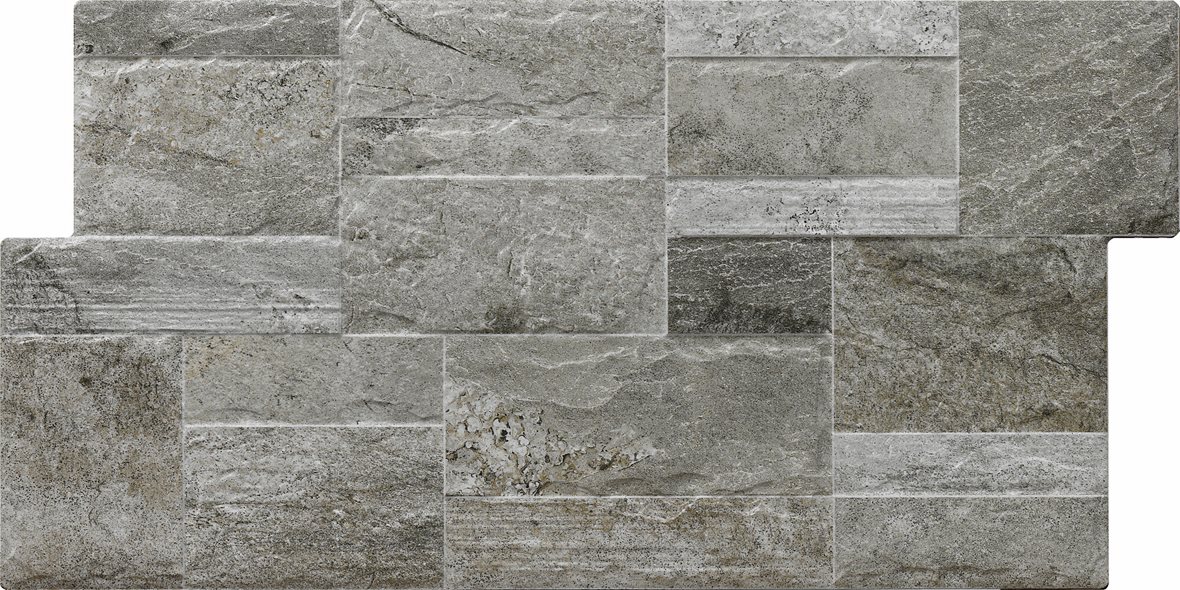 LPC Andalucia lasitettu porcelanato seinälaatta ulkolaatta 33,3X66,6 02 harmaa strukturoitu matta keskitumma harmaa kivi