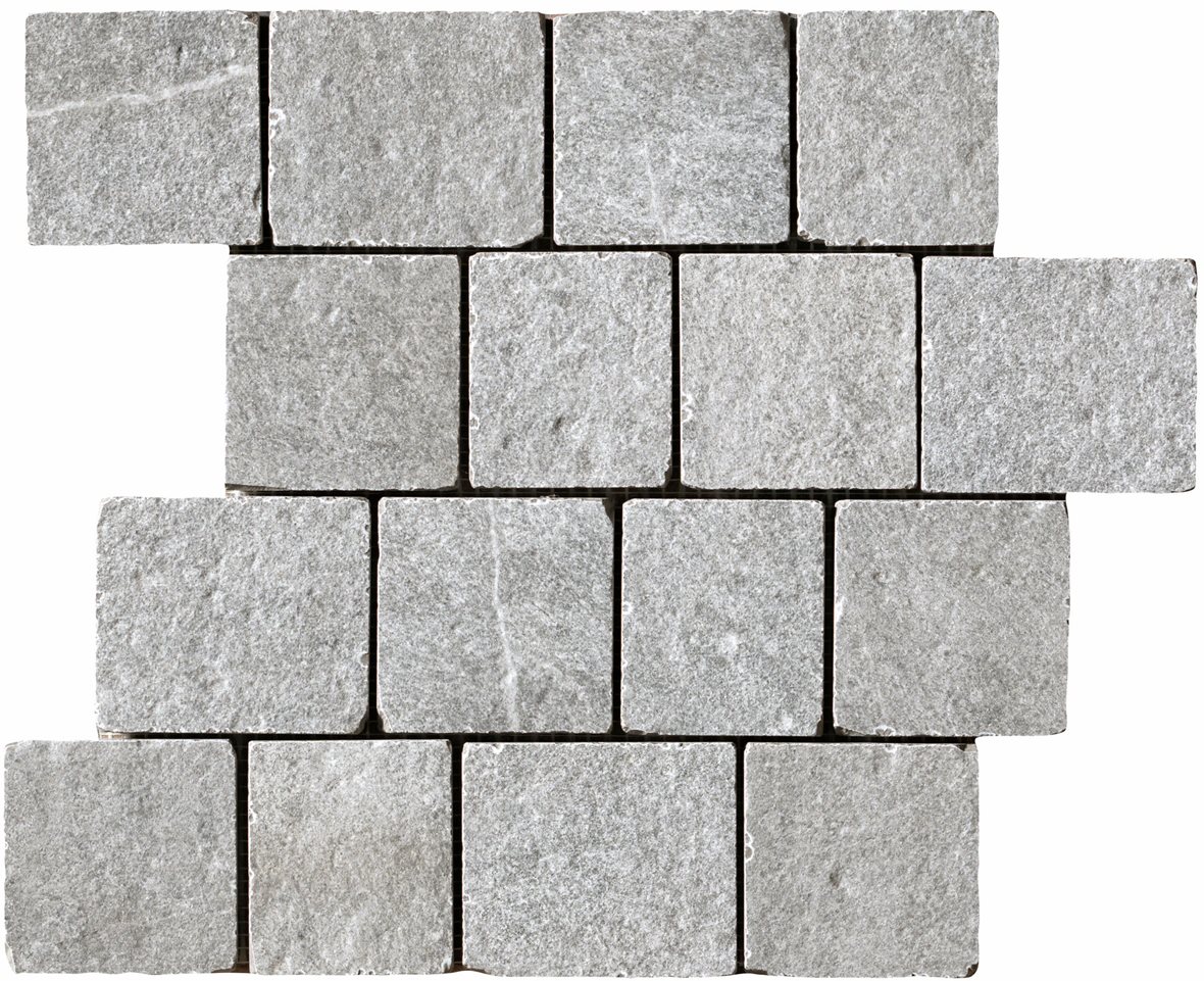 LPC Piazza lasitettu porcelanato mosaiikki seinälaatta lattialaatta Pave 03 betoni strukturoitu matta keskitumma harmaa kivi