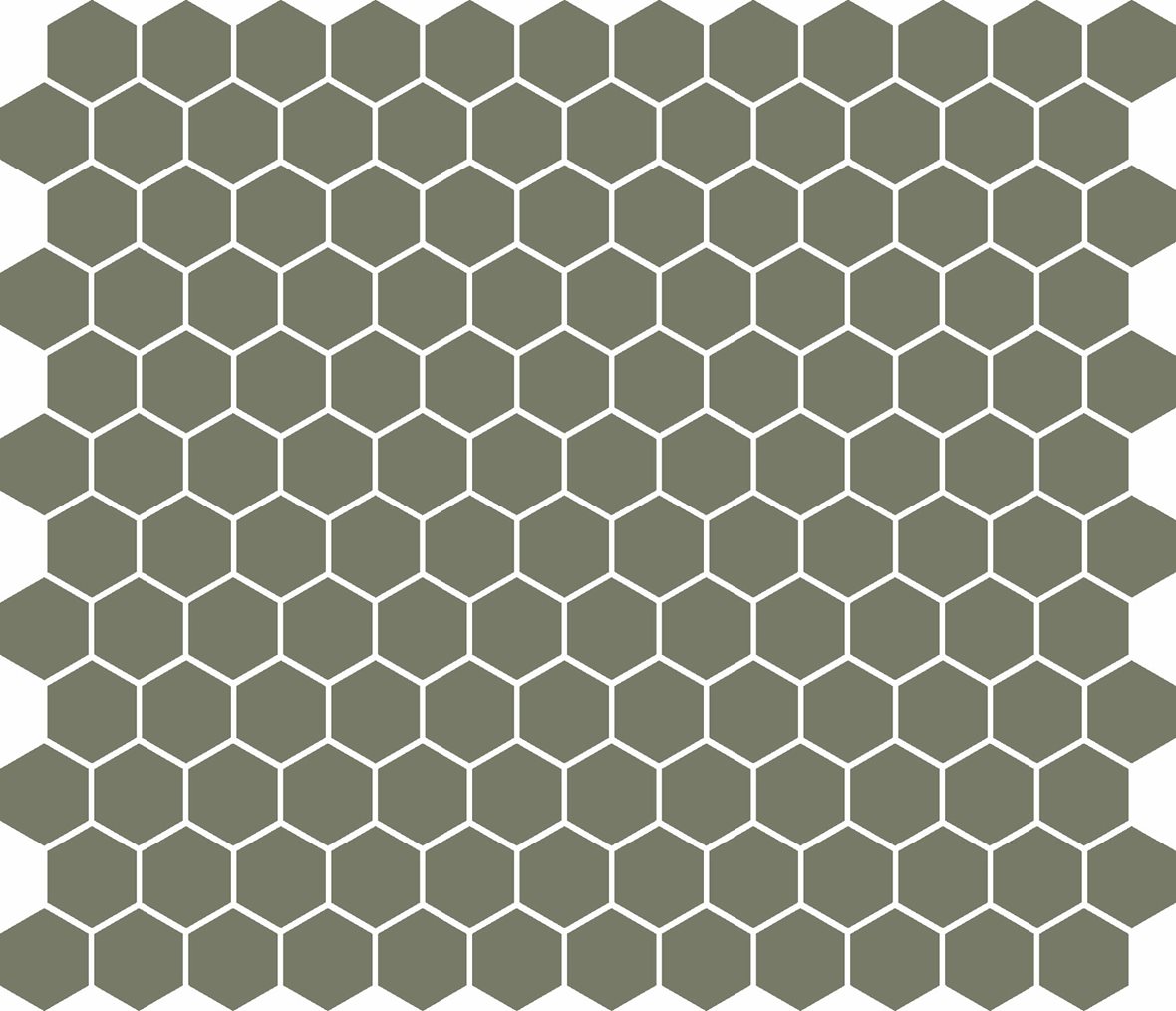 LPC Plain Colours Hexagons lasittamaton porcelanato mosaiikki seinälaatta lattialaatta 2,5X2,5 Australian Green tasapintainen matta 6-kulmainen tumma