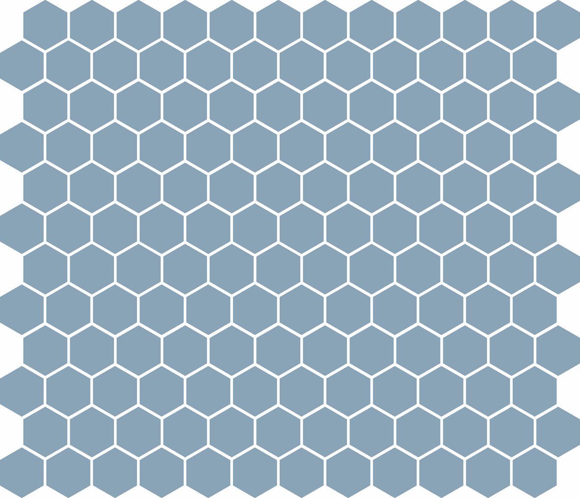 LPC Plain Colours Hexagons lasittamaton porcelanato mosaiikki seinälaatta lattialaatta 2,5X2,5 Blue tasapintainen matta 6-kulmainen keskitumma sininen
