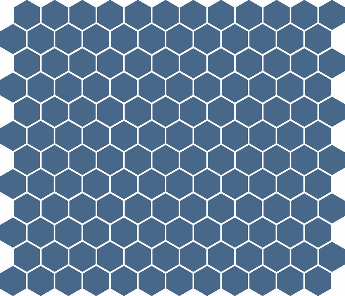 LPC Plain Colours Hexagons lasittamaton porcelanato mosaiikki seinälaatta lattialaatta 2,5X2,5 Blue Moon tasapintainen matta 6-kulmainen tumma sininen