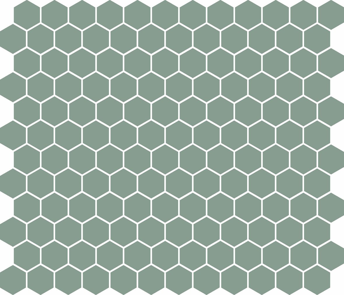 LPC Plain Colours Hexagons lasittamaton porcelanato mosaiikki seinälaatta lattialaatta 2,5X2,5 Green tasapintainen matta 6-kulmainen keskitumma vihreä