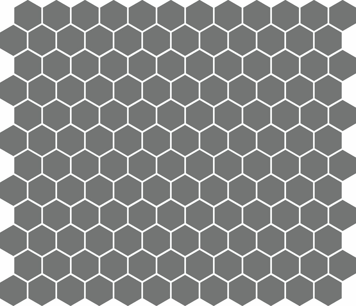 LPC Plain Colours Hexagons lasittamaton porcelanato mosaiikki seinälaatta lattialaatta 2,5X2,5 Slate tasapintainen matta 6-kulmainen tumma harmaa yksi