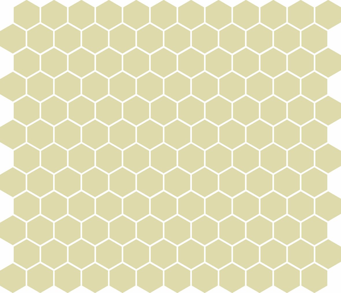 LPC Plain Colours Hexagons lasittamaton porcelanato mosaiikki seinälaatta lattialaatta 2,5X2,5 Vanilla tasapintainen matta 6-kulmainen vaalea keltaine