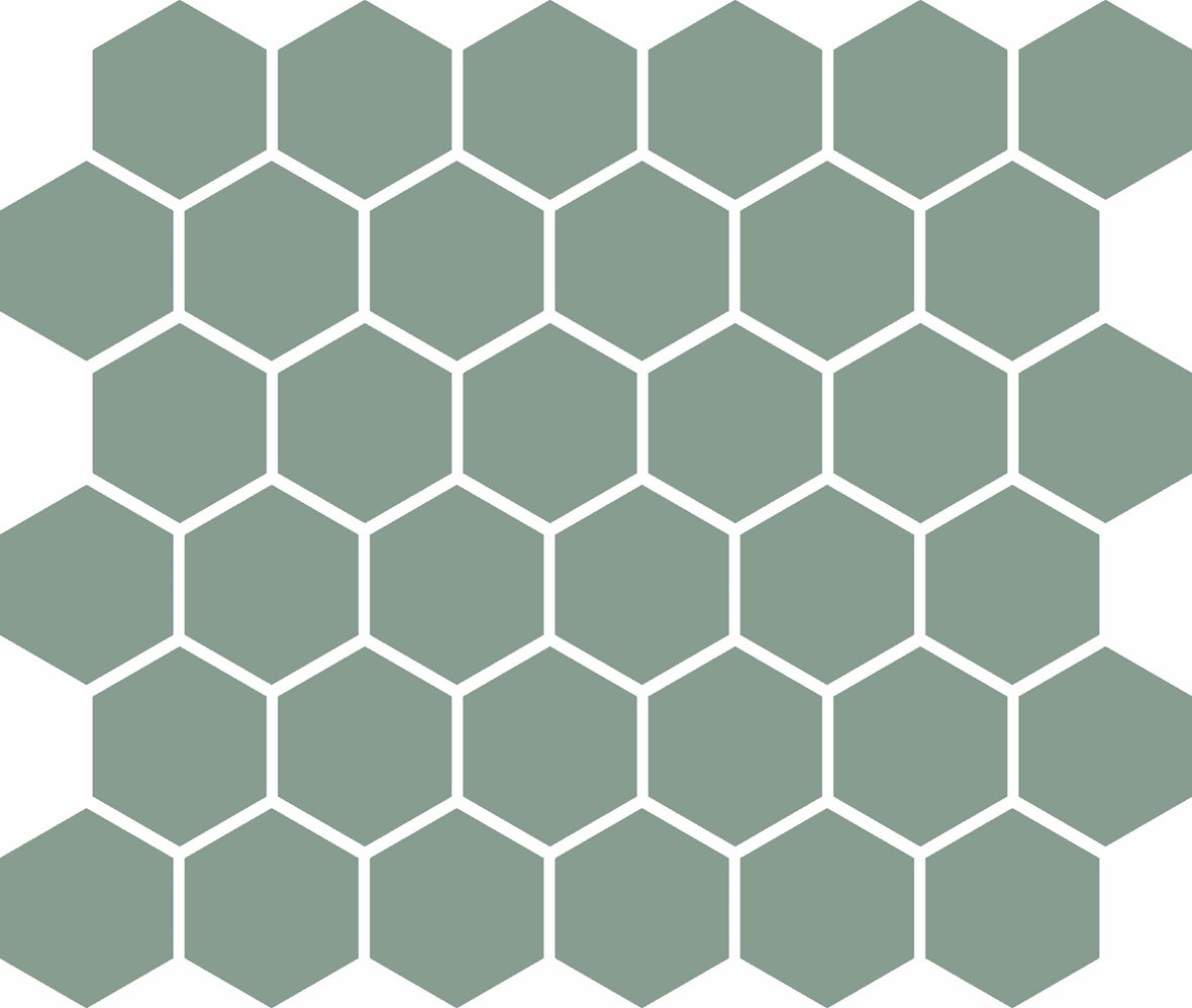 LPC Plain Colours Hexagons lasittamaton porcelanato mosaiikki seinälaatta lattialaatta 5X5 Green tasapintainen matta 6-kulmainen keskitumma vihreä yks