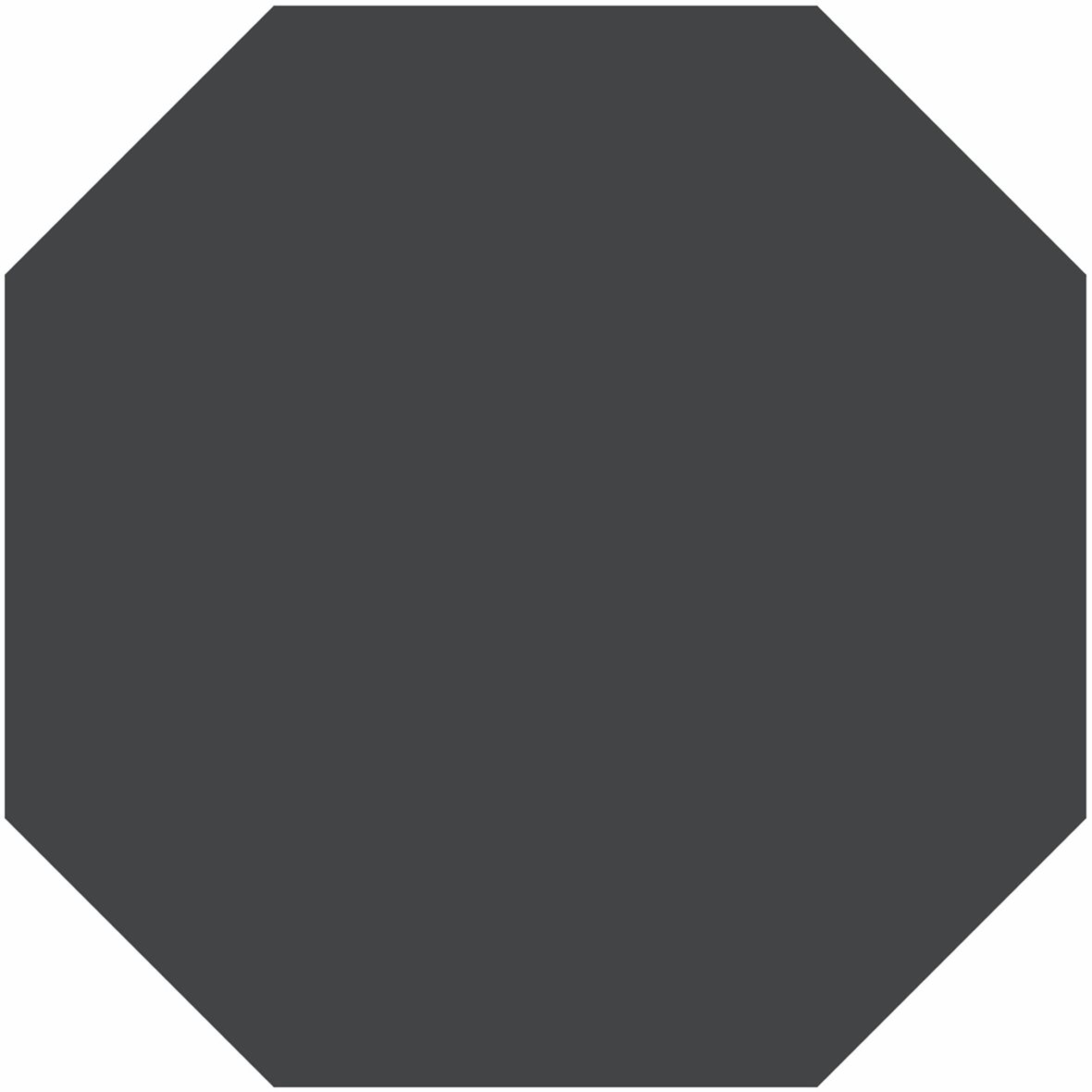 LPC Plain Colours Octagons lasittamaton porcelanato lattialaatta 15X15 Black tasapintainen matta 8-kulmainen tumma musta yksivärinen