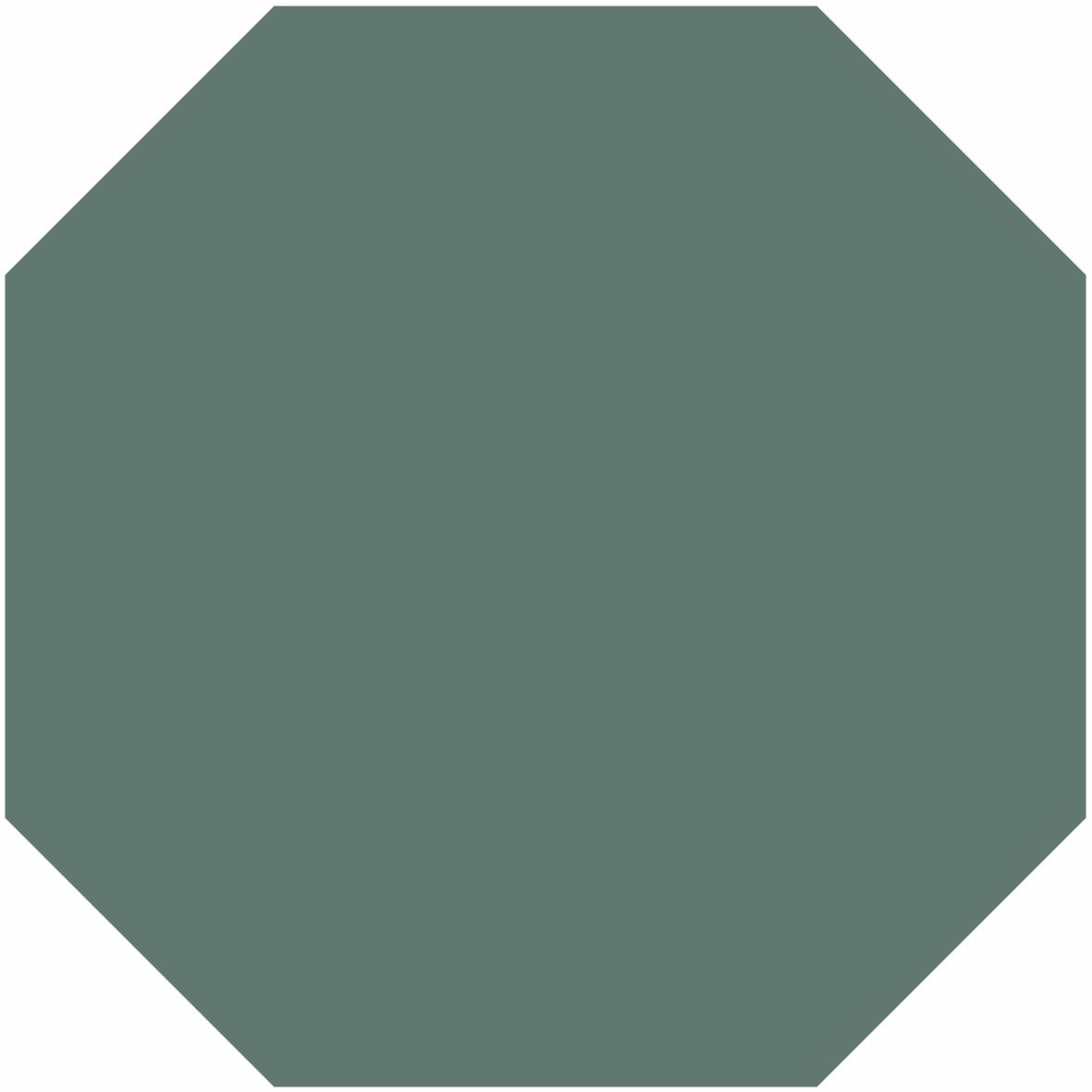 LPC Plain Colours Octagons lasittamaton porcelanato lattialaatta 15X15 Dark Green tasapintainen matta 8-kulmainen tumma vihreä yksivärinen