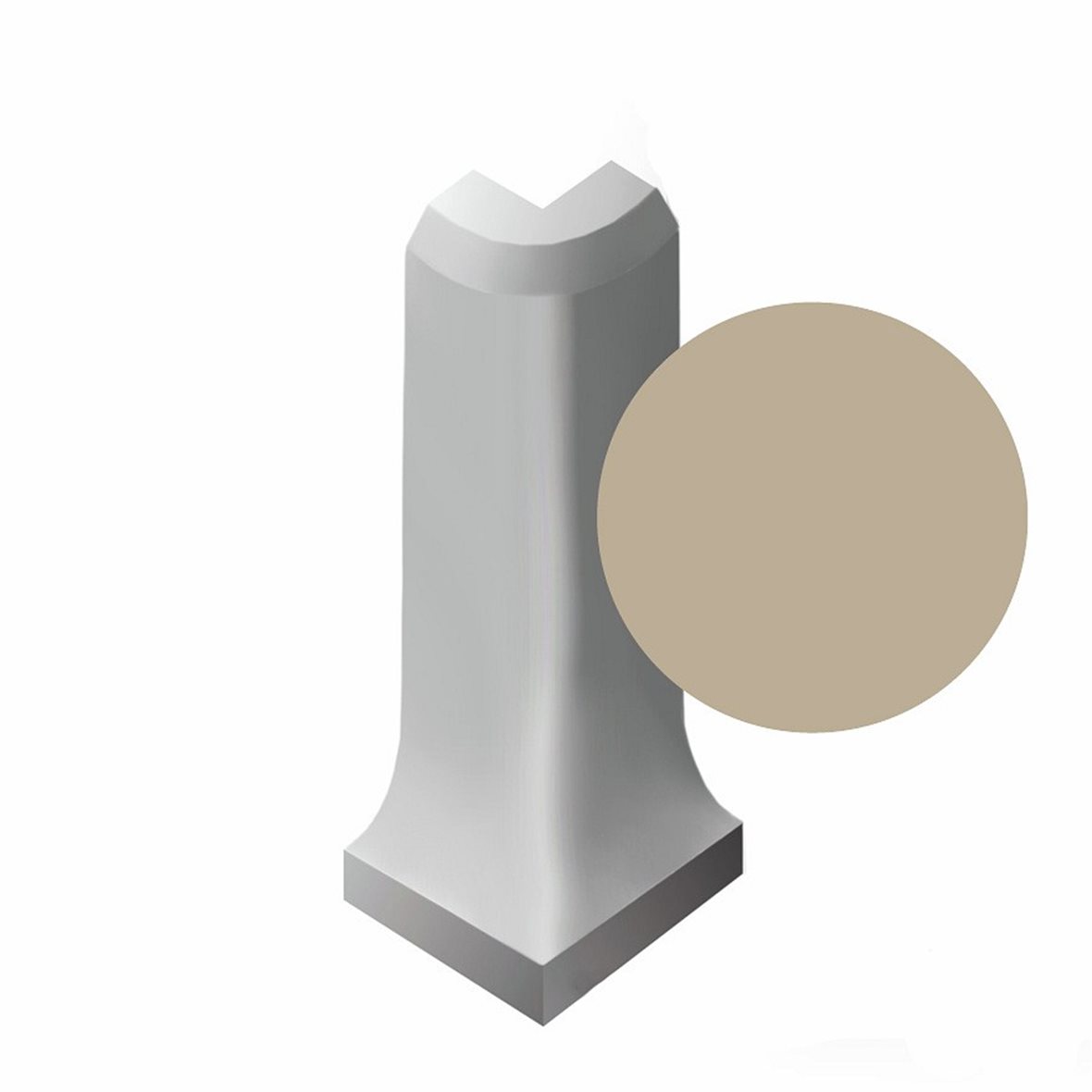 LPC Plain Colours lasittamaton ulkokulmapala 4,3x10,6x4,3 Linen tasapintainen matta keskitumma beige yksivärinen