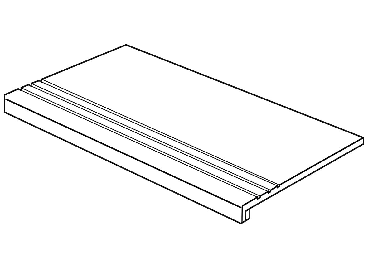 LPC Granity Air lasittamaton porraslaatta reunalla liukuesteuralla 29,7X59,7 Coal tasapintainen matta tumma musta kivi