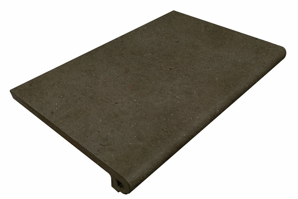 LPC Orion märkäpuriste lasitettu porraslaatta reunalla 33x50 Antracita tasapintainen antislip matta tumma musta kivi