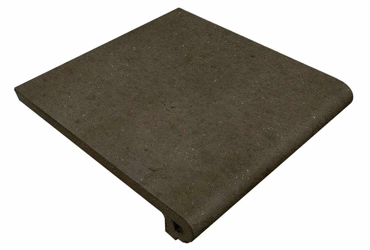 LPC Orion märkäpuriste lasitettu porraslaatta reunalla 33x33 Antracita tasapintainen antislip matta tumma musta kivi