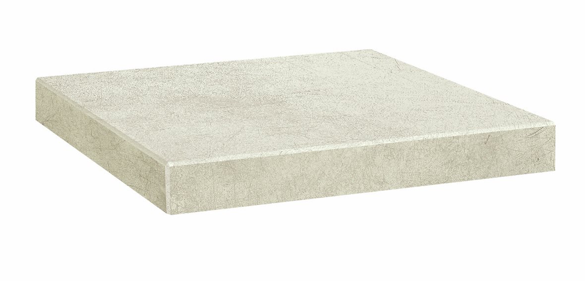 LPC Cosmos lasittamaton porraslaatta reunalla kulmapala 33X33 05 huurre tasapintainen silotettu matta keskitumma valkoinen betoni