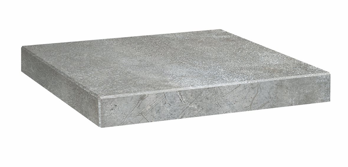 LPC Cosmos lasittamaton porraslaatta reunalla kulmapala 33X33 09 lyijy tasapintainen silotettu matta keskitumma harmaa betoni