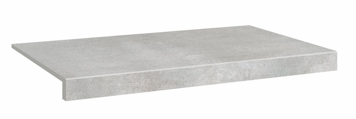 LPC Cosmos lasittamaton porraslaatta reunalla 33X60 02 alumiini tasapintainen silotettu matta vaalea harmaa betoni