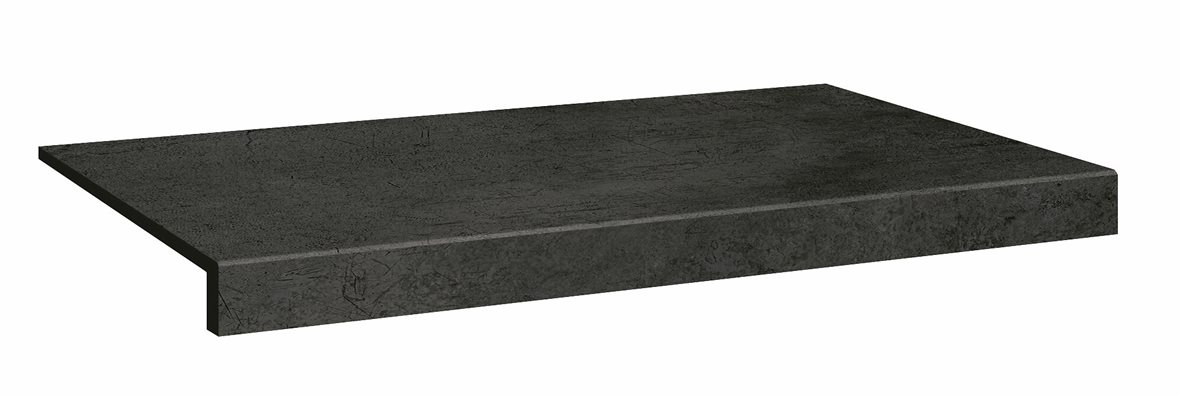 LPC Cosmos lasittamaton porraslaatta reunalla 33X60 04 laava tasapintainen silotettu matta tumma musta betoni