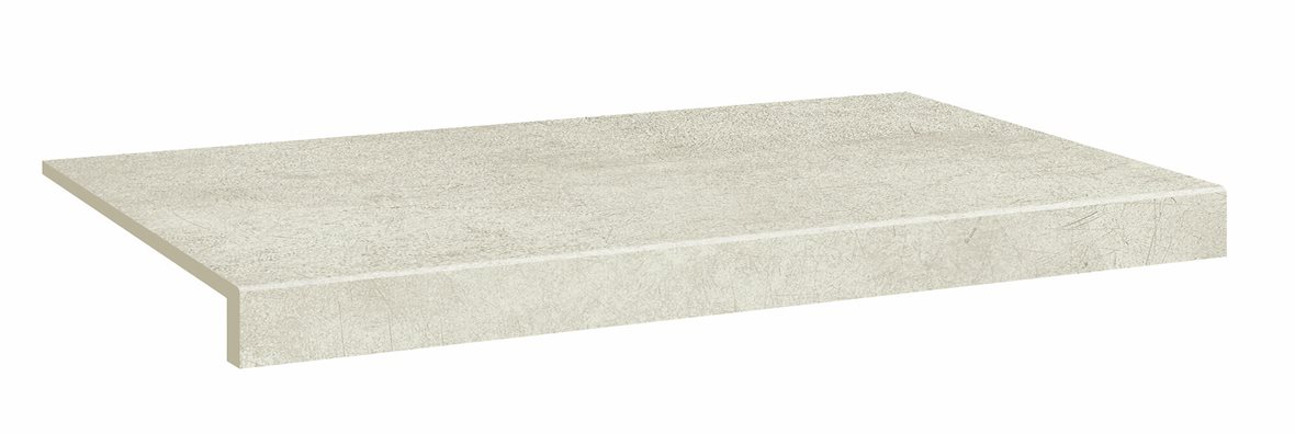 LPC Cosmos lasittamaton porraslaatta reunalla 33X60 05 huurre tasapintainen silotettu matta keskitumma valkoinen betoni