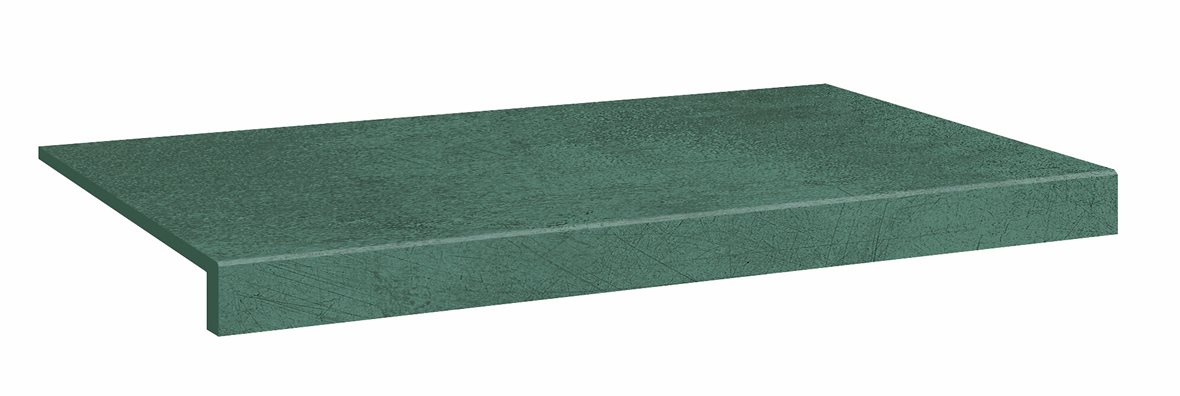 LPC Cosmos lasitettu porraslaatta reunalla 33X60 06 patina tasapintainen silotettu matta keskitumma vihreä betoni